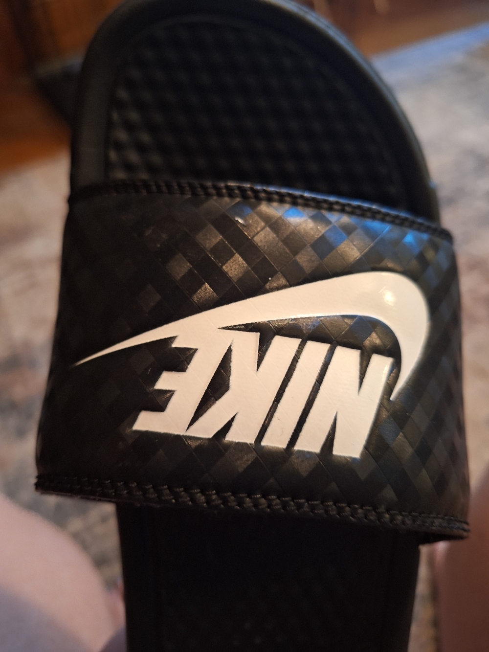 Womens Nike Black Slides with White Swoosh. SZ 8 - Picture 8 of 8